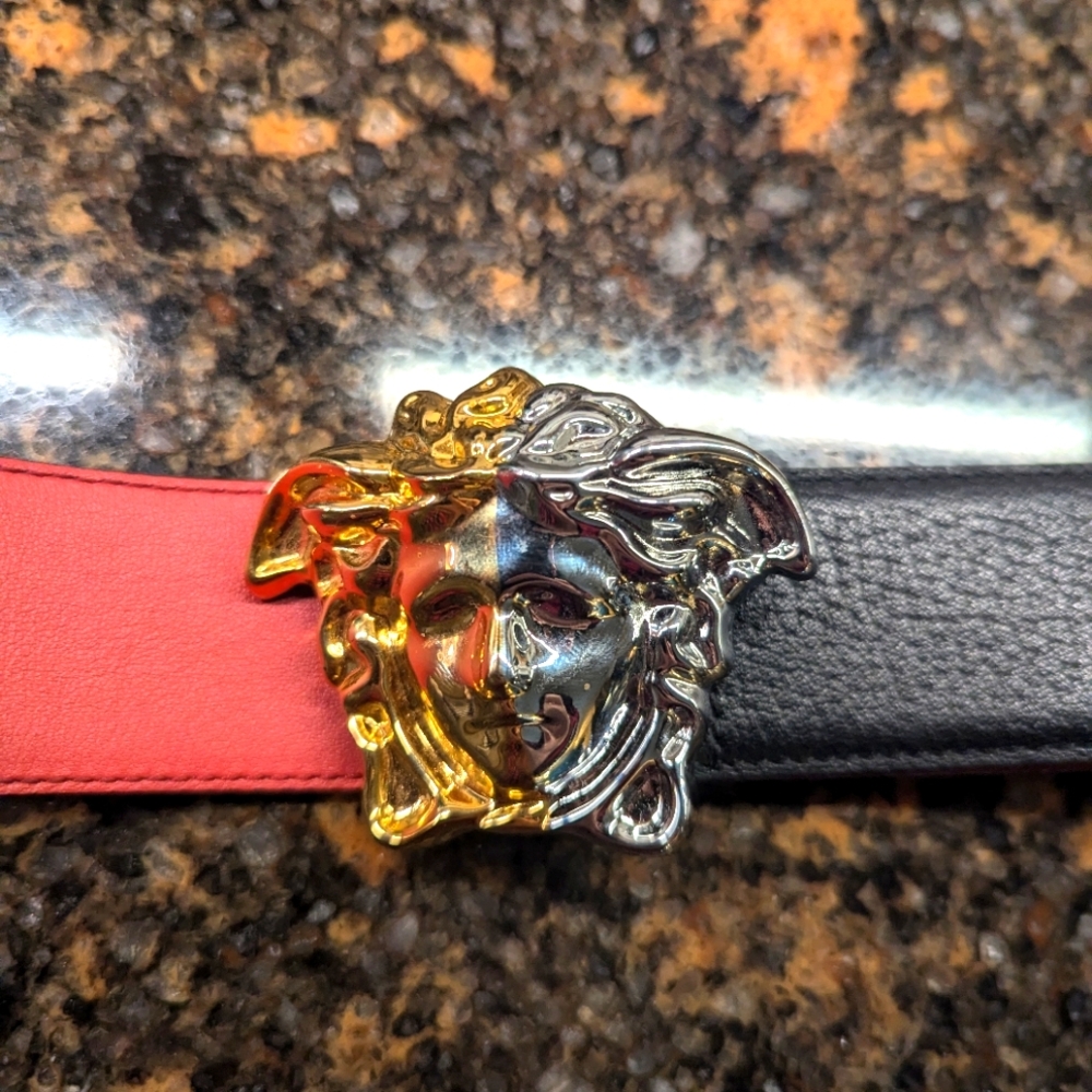 Versace Medusa split face belt